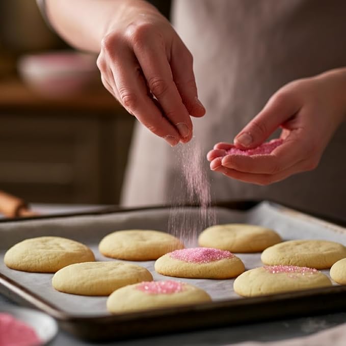 Bakerpan Pink Sanding Sugar for Baking & Cookie Decorating - 5 Ounce Edible Pink Sugar Sprinkles for Cookies, Cakes, Cocktails (Made In USA)