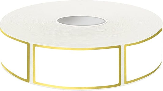 600 Golden Border Removable Freezer Labels Water Oil Resistant with Perforation Line for Food Containers Jars Pantry Organization (Ink Quick-Dry，1” x 2”)