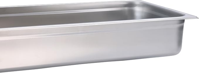 BIRDROCK HOME Stainless Steel Steam Table Pan - Hotel, Restaurant & Catering Supplies - 24 Gauge Steel, 14 qt Capacity - Meal Prep, Cooking, & Food Storage Container - 4" Depth, Full-Size (6 Pack)