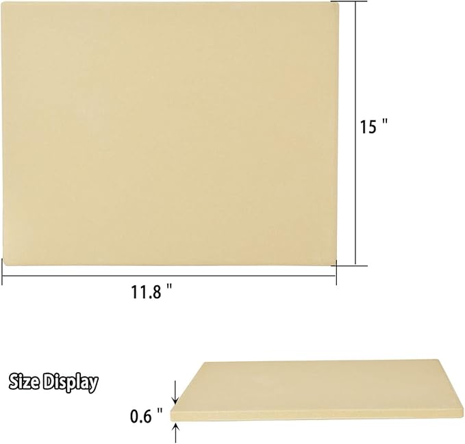 Onlyfire Pizza Stone for BBQ Oven and Grill - 15 x 12 Inch Rectangular Baking Stone Thermal Shock Resistant - Heavy Duty Large Ceramic Pizza Pan for Best Crispy Crust Pizza Bread