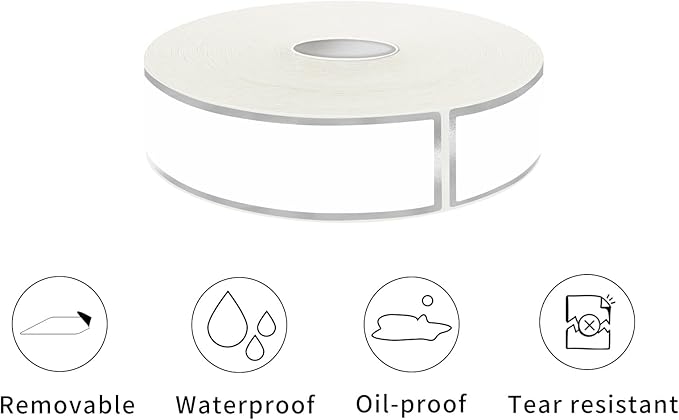 500 Silvery Border Removable Freezer Labels Water Oil Resistant with Perforation Line for Food Containers Jars Pantry Organization (Ink Quick-Dry，1” x 3”)