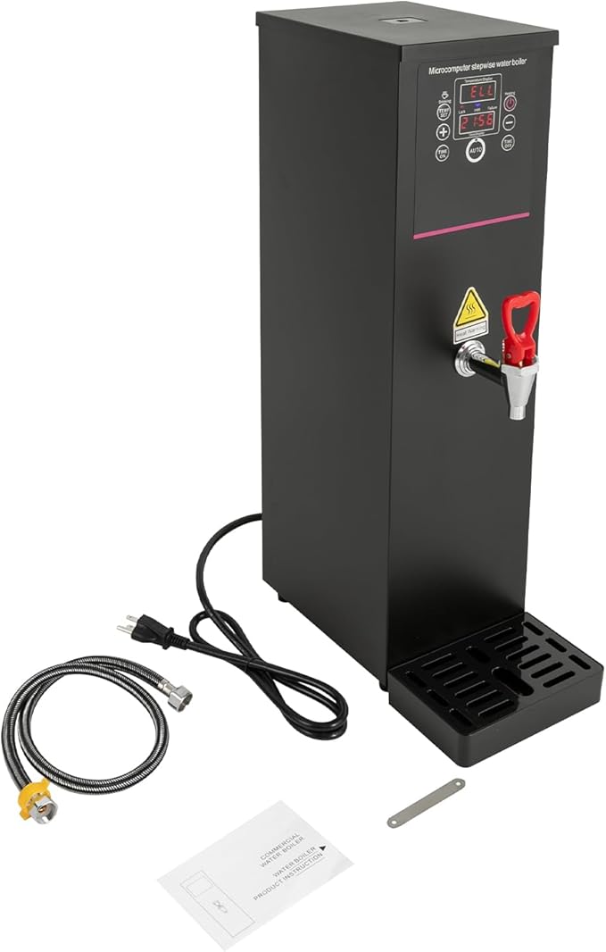 Step-Heating Commercial Hot Water Dispenser, 15L/3.96Gal Hot Water Boiler Dispenser Electric Water Pot Boiler Commercial Boiling Water Machine for Tea Coffee Shop Dessert Shop Hotel - 28L/H 2500W