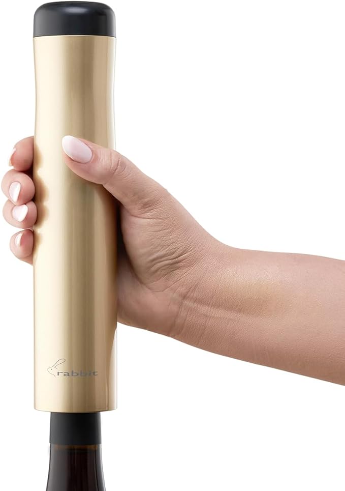 Rabbit Automatic Electric Corkscrew - Hands-Free Wine Opener with Integrated Foil Cutter, Rechargeable Cordless Electric Bottle Opener for All Cork Types - Barware Essential & Kitchen Tools