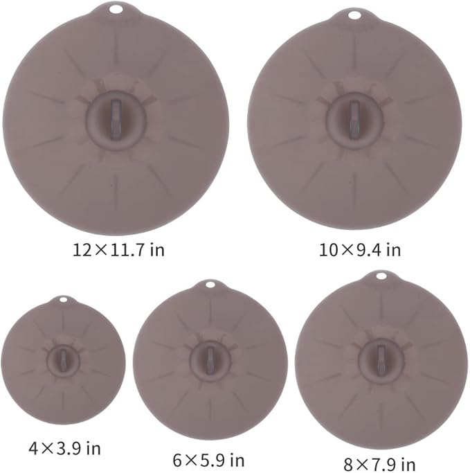 Silicone Lids for Pots and Pans - Silicone Lids for Food and Bowl Covers for Food Safe BPA Free Silicone Bowl Covers Microwave Cover(Gray)