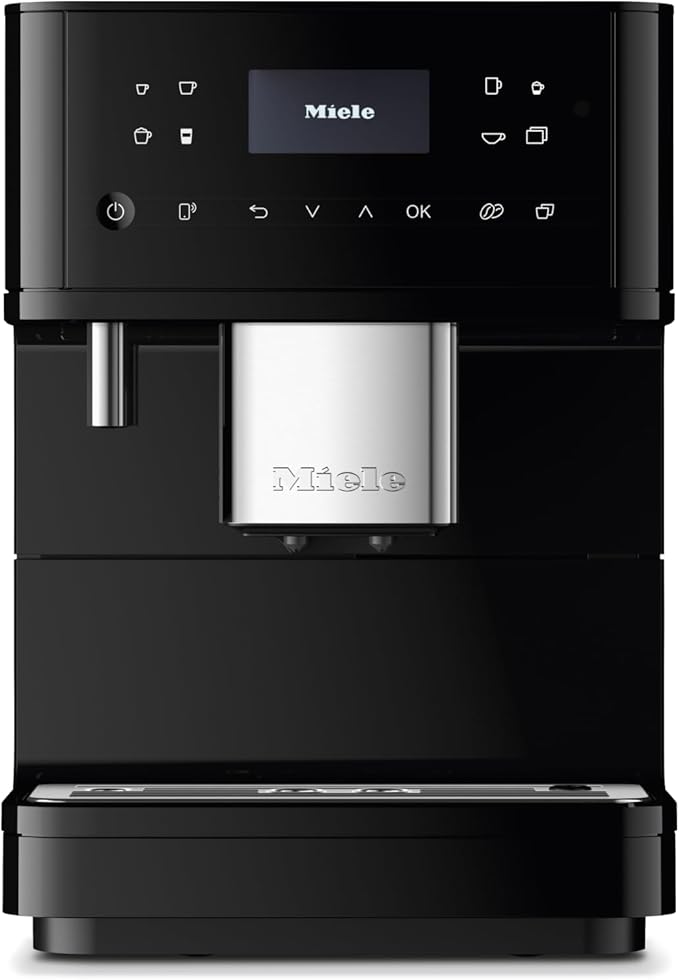 Miele CM 6160 MilkPerfection Automatic Wifi Coffee Maker & Espresso Machine Combo, Obsidian Black - Grinder, Milk Frother