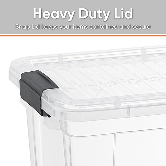 Superio Clear Storage Boxes with Lids, 8.75 Quart Plastic Container Bins for Organizing, Stackable Crates, BPA Free, Non Toxic, Odor Free, Organizers for Home, Office, School, and Dorm, 2 Pack