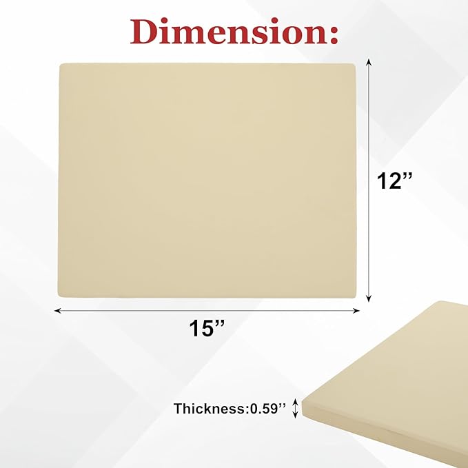 13Pcs Rectangular Pizza Stone for Oven and Grill, 15 x 12 Inch Pizza Stone Set with Pizza Peel, Grill Stone Baking Stone for Outdoor Grill for Pizza, Bread, 0.59'' Thickened Stone Pizza Pan