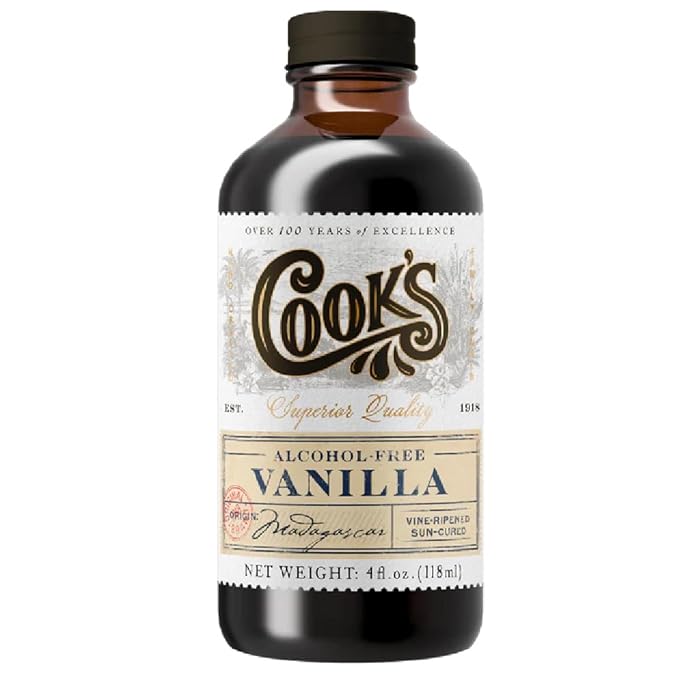 Cook's, Alcohol Free Pure Vanilla, for Cooking, Baking, Desserts, Madagascar Pure Vanilla, 4oz