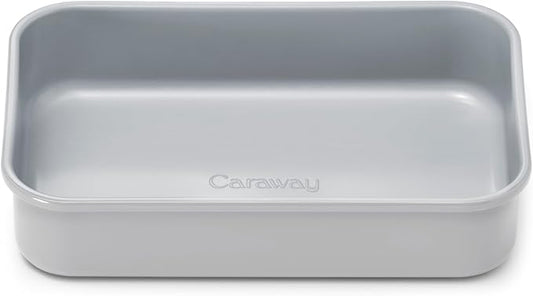 Caraway Nonstick 9” x 6.5” Small Rectangle Baking Pan – Non-Toxic, PTFE & PFOA Free – Aluminized Steel Core – Deep Ceramic Baking Pan for Casseroles, Lasagna & More - Gray