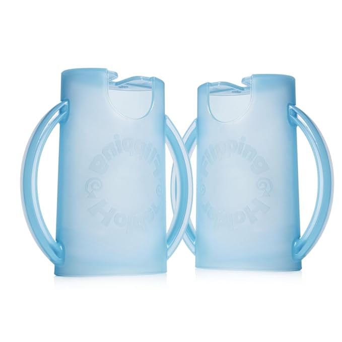 Squeeze Proof Food Pouch Holder for Toddlers, Babies, Kids, Mess Free No Squeeze Juice Box Drink and Applesauce Snack Holder with Easy Grip Handles and Lid