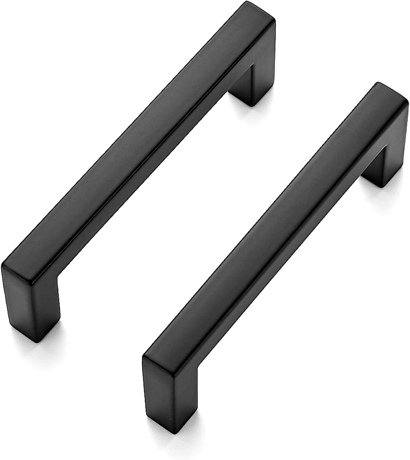 Ravinte Kitchen Cabinet Hardware 55 Pack Matte Black Square Bar Drawer Handles 3-inch Center to Center Solid Slim Black Pulls