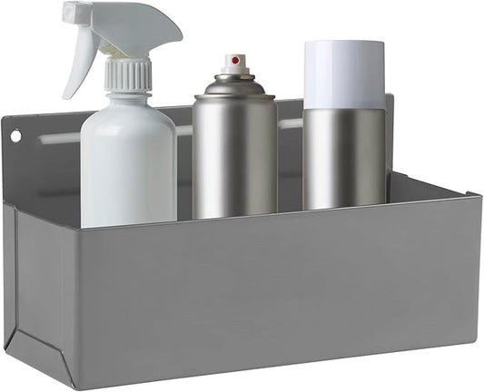 Magnetic Aerosol Spray Can Holder, Magnet Toolbox Bottle Holder, Tool Box Storage Rack for Garage and Home, Craft Workspace, Mechanic Paint Bottle Can Organizer, Silver, 3"x8.3"