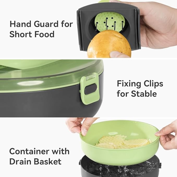 KEOUKE Vegetable Chopper Mandoline Slicer Round - 13 in 1 Interchangeable Blades Food Chopper with Container, Hand Guard & Drainer, Veggie Dicer Kitchen Gadget for Onion, Cucumber, Tomato, Fruit