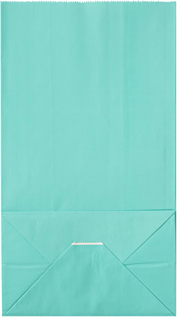 Restaurantware Bag Tek 12 LB Disposable Lunch Bags 100 Sturdy Take Out Bags - Flat Bottom Great For Restaurants Cafes And Bakeries Turquoise Paper Popcorn Bags Versatile For Grocery And More