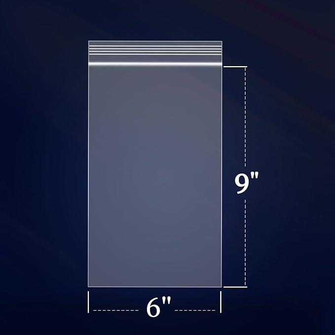 iMailer - 500 Count - 6" x 9" Clear Reclosable Zip Plastic Poly Bags 2 Mil for A7 A8 A9 Cards & Envelopes, Bakery, Cookies, Treats