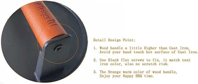 Burger Press 7.08" Round & 8.3”X4.3”Rectangle Heavy-Duty Cast Iron Smash Meat Steak With Wood Handle for Blackstone Camp chef Pitboss Weber Treager Griddle Grills (Round & Rectangle)