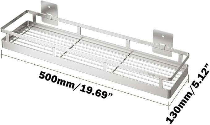 19.69Inch Spice Rack Organizer, SUS304 Stainless Steel Wall Mount Spice Rack Storage Basket, Kitchen Racks, Nail-Free Installation