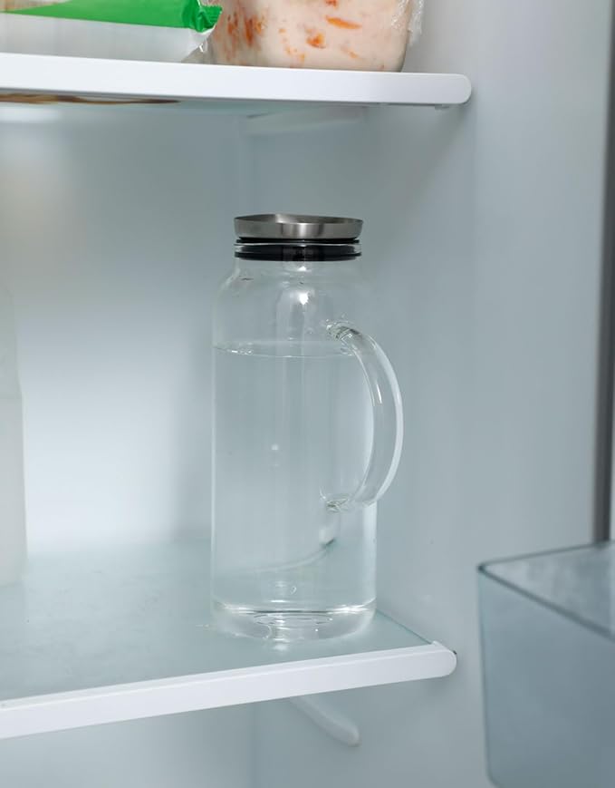 68 Ounces Glass Pitcher with Lid, Hot/Cold Water jug for Coffee, Lemonade, Iced Sun Tea,Beverage, Milk