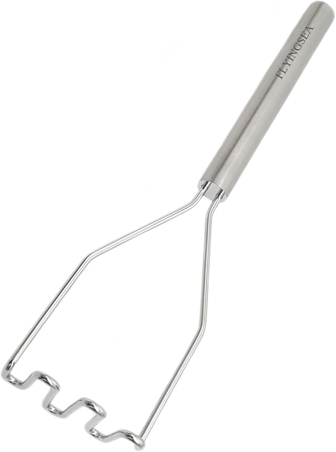 FLYINGSEA Potato Masher,Vegetable Masher,Small Masher,Professional 18-8 Stainless Steel Potato Masher.Cooking And Kitchen Tools.Ergonomic,Perfect for Mashed Potatoes,Vegetables,Beans,Dishwasher Safe