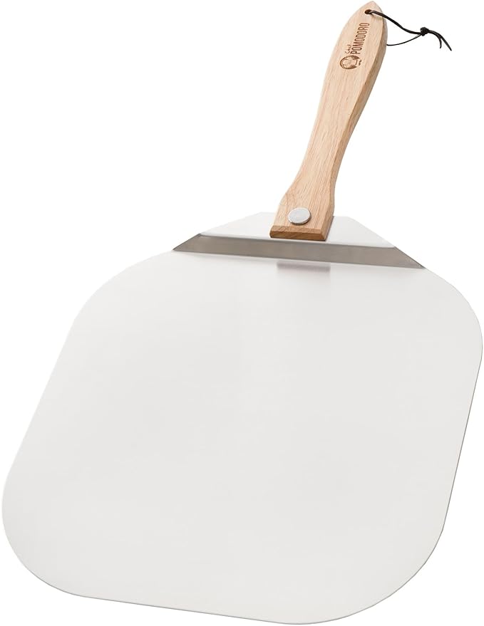 Chef Pomodoro Pizza Peel 16 inch, Pizza Spatula with Foldabe Wood Handle for Easy Storage, Pizza Accessory for Homemade Pizza
