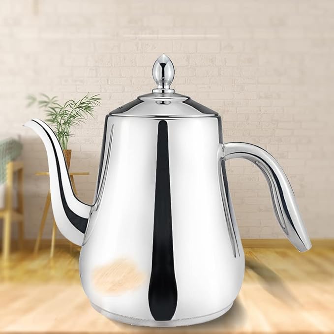 SANQIAHOME Stainless Steel Teapot with Infuser Silver 58Oz