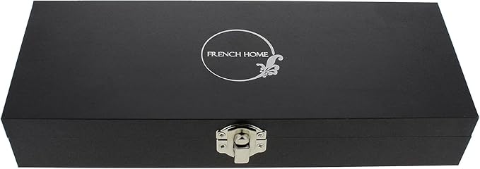 French Home Laguiole Connoisseur 4-Piece Steak Knives – Stainless Steel Dinner Knives with Etched Detailing & Napoleon Bee Emblem Packed in an Elegant Box (9")