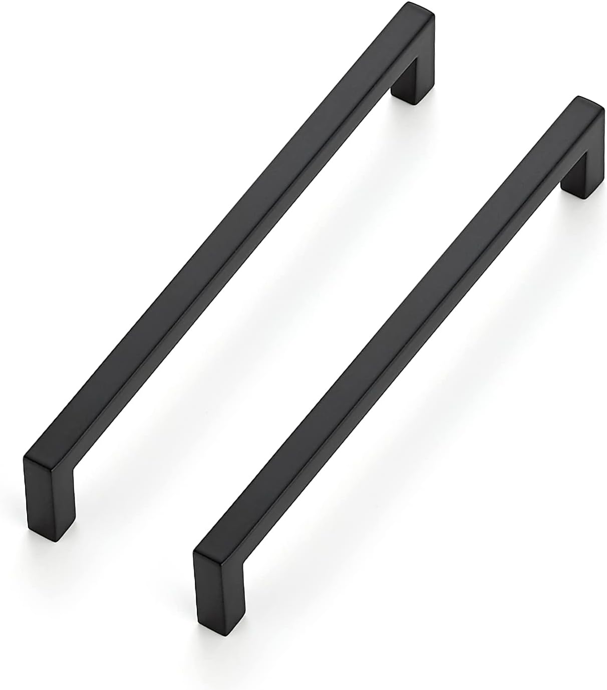 Ravinte 5 Pack Solid 6-1/4 Inch Center to Center Slim Square Bar Drawer Handles Kitchen Cabinet Hardware Matte Black Pulls