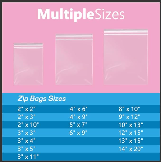 iMailer - 200 Pcs- 13" x 15" Zip Bags- 2 Gallon Zip Bags- Clear Resealable Zip Poly Bag 2 Mil for Clothing, T-Shirts, Pants, Storage