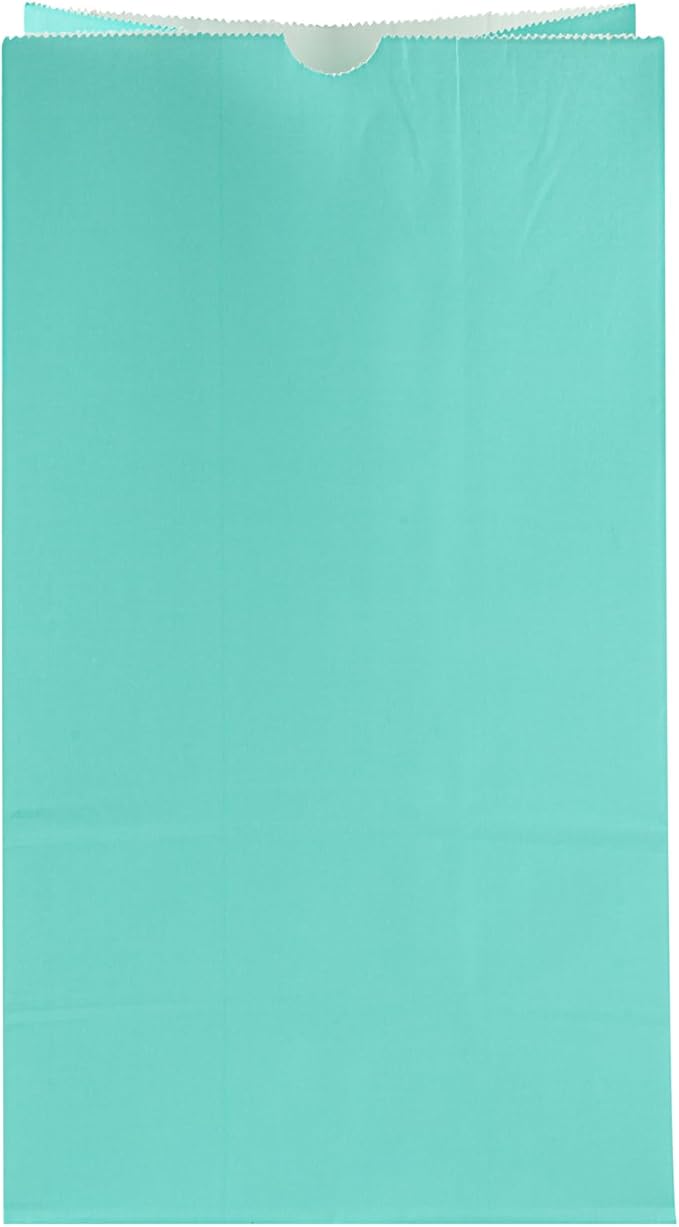 Restaurantware Bag Tek 12 LB Disposable Lunch Bags 100 Sturdy Take Out Bags - Flat Bottom Great For Restaurants Cafes And Bakeries Turquoise Paper Popcorn Bags Versatile For Grocery And More