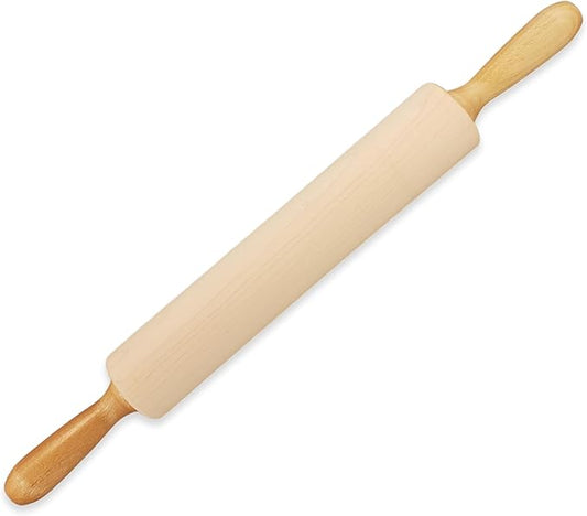 Frieling Crafted in the USA Maple Rolling Pin with Handles - Classic Rolling Pin for Baking - 2.4 x 12-Inch Barrel - Dough Roller
