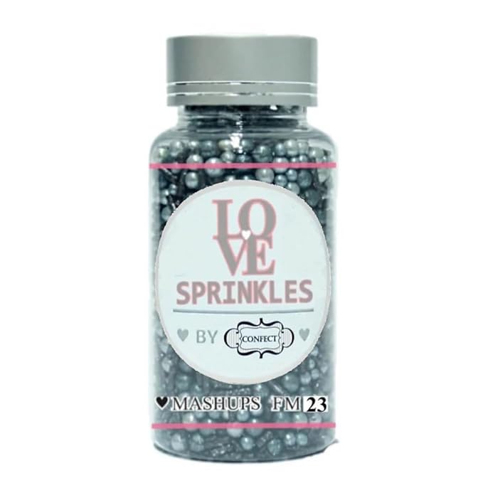 Confect Fusion Mashup Sprinkles – Metallic Blue Pearl Beads Mix for Cake & Cupcake Decorating – Edible Baking Topping Decorations –Vegan, Gluten-Free, Nut-Free, Soy-Free, Dairy-Free, Palm Oil-Free – 4.2 Oz