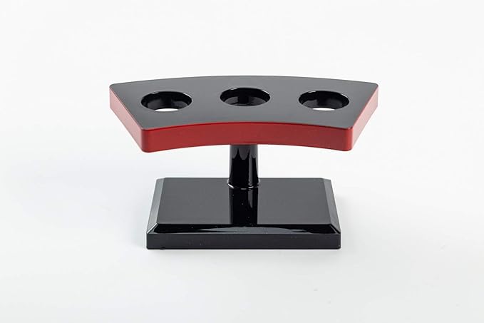 Japanese Style Temaki Sushi Roll Holder With Three Compartments Holes, Kitchen Dining Decor Display Stand, Restaurant Supply Serveware (7" x 3.25" x 3.5")