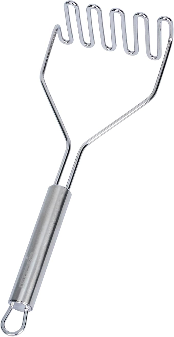 Restaurantware-German Standard Wire Mashers With Ergonomic Handle, 6 Heavy-Duty Potato Mashers - Dishwashable, Durable, Stainless Steel Food Masher, For Avocado, Beans, Sweet Potatoes, And, More