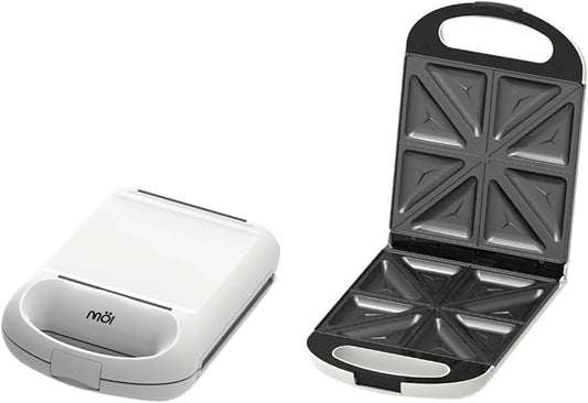 MOI 3 in 1 Sandwich Maker Press with Non-Stick Plates - Breakfast Panini Grill, Square Waffle Maker, Toaster Sandwich Press Combo with 180° Rotation & Indicator Lights - 1200W Breakfast Griller