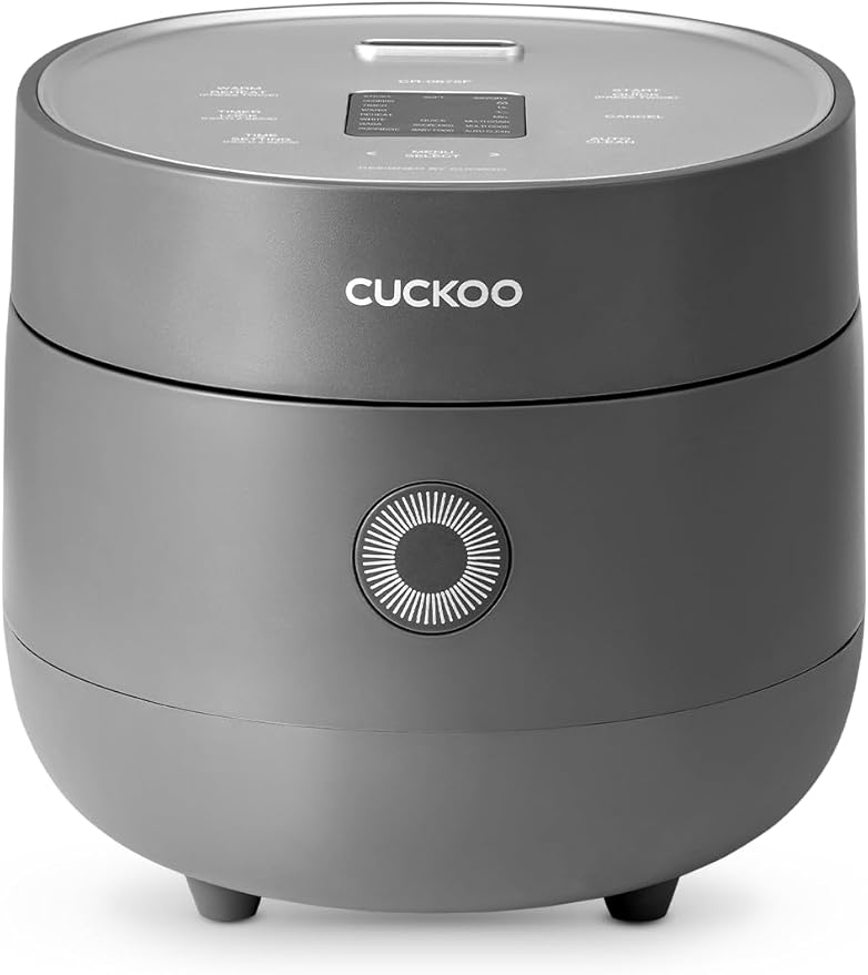 CUCKOO Rice Cooker 6 Cup Uncooked / 12 Cup Cooked, Modern Fuzzy Logic Rice Cooker Small with Delay Timer & Keep Warm Setting, Versatile Food Steamer for Cooking, Non-Stick Inner Pot, Gray (CR-0675FG)