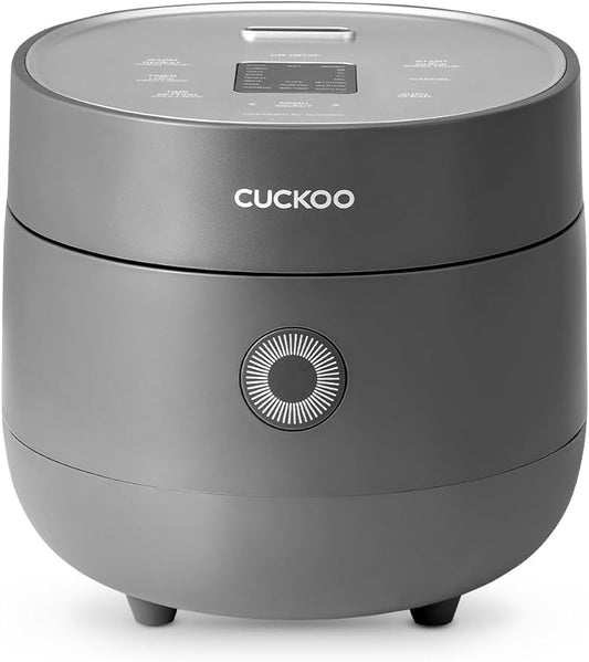 CUCKOO Rice Cooker 6 Cup Uncooked / 12 Cup Cooked, Modern Fuzzy Logic Rice Cooker Small with Delay Timer & Keep Warm Setting, Versatile Food Steamer for Cooking, Non-Stick Inner Pot, Gray (CR-0675FG)