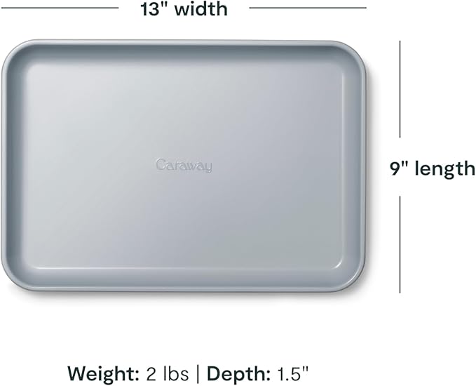 Caraway Nonstick Ceramic Small Baking Sheet (9x13”) – Non-Toxic, PTFE & PFOA Free – Oven Safe – Aluminized Steel Core – Mini Sheet Pan for Baking, Roasting & More - Sage