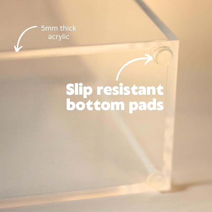 Multifold Paper Towel Dispenser Countertop(5mm-6.5" Tall) Clear Paper Towel Holder, Acrylic Folded Napkin Holder for Kitchen, Countertop C-Fold, Z-Fold, Trifold Paper Hand Towel Dispenser For Bathroom