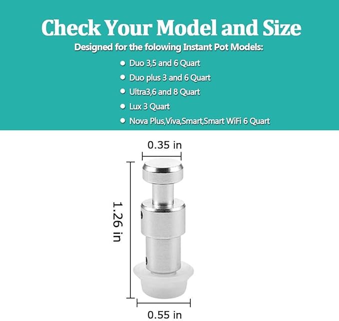 Steam Release Handle, Original Float Valve Replacement Parts with 3 Silicone Caps for Instant Pot Ultra 3, 6, 8 Qt，Instant Pot Duo/Duo Plus 3, 5, 6 Qt by ZYLONE