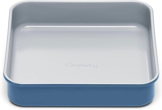 Caraway Non-Stick Ceramic 9” Square Pan - Naturally Slick Ceramic Coating - Non-Toxic, PTFE & PFOA Free - Perfect for Brownies, Lemon Bars, Cakes, & More - Slate