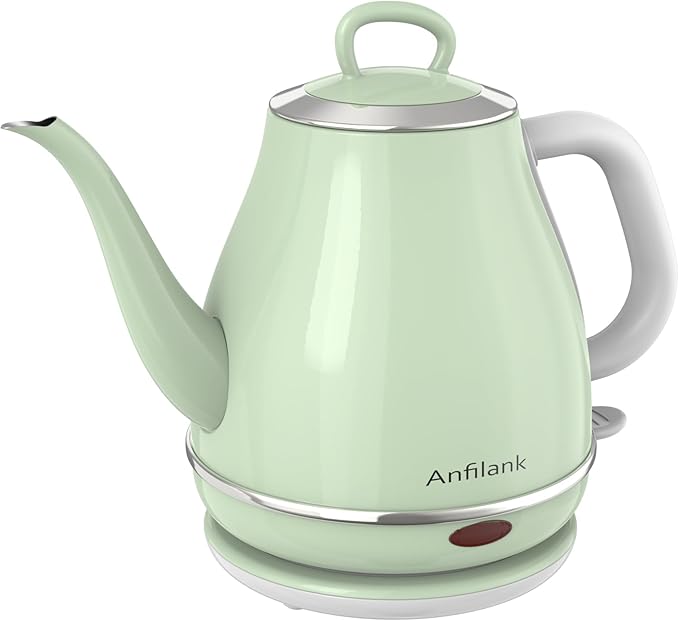 Electric Gooseneck Kettle, 1L 1500WFast Boil, 100% Stainless Steel BPA Free Pour-Over Coffee & Tea Kettle,Water Boiler with Auto Shut & Boil-Dry Protectio,Green