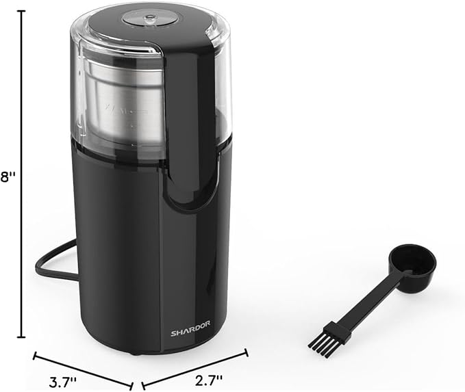 SHARDOR Coffee Grinder Electric, Coffee Bean Electric, Herb, Nut Grain Grinder with 1 Removable Stainless Steel Bowl, Black