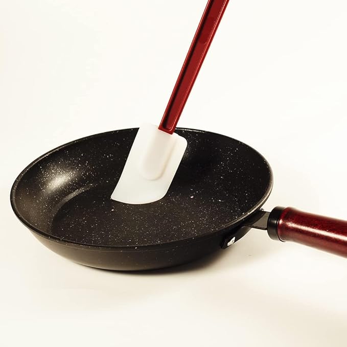 Kitchy Silicone Rubber Spatula and Spoon Set - High Heat Spatula Spoon, Commercial Cooking Set (1 Spoonula + 2 Scrapers, 14 Inches)