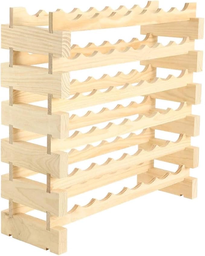48 Bottle Wine Rack Natural Pine