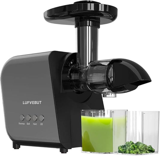 Juicer Slow Masticating for Tomato Ginger Wheatgrass Celery Beets, Home Kitchen Cold Press Juicer Machine for Fruits and Vegetables, Extractor de Jugos Y Vegetales, BPA Free, Easy Clean, Quiet Motor