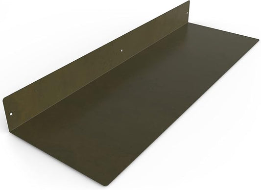 DIY CARTEL Made in USA Linear Floating Shelf - Forged Raw Steel - Industrial Heavy Duty Metal Wall Mounted Modern Rustic Farmhouse Designed Shelf Ledge (24-inch X 8-inch)