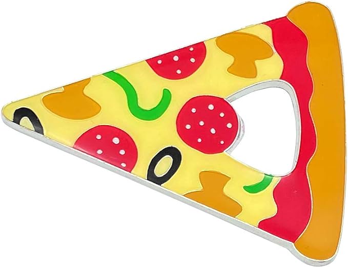 Island Dogs Pizza Shaped Bottle Opener - Stainless Steel, Novelty Design, Perfect for Pizza Lovers, Tailgates, Funny Kitchen Gadget Collectors, White Elephant Gifts