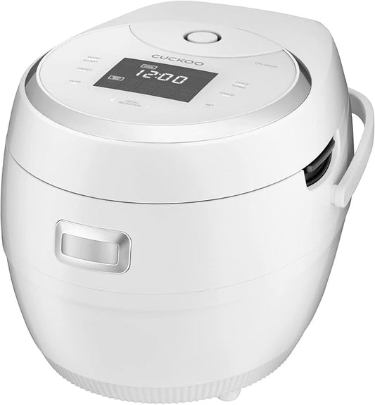 CUCKOO CR-1020F 10-Cup (Uncooked) / 20-Cup (Cooked) Micom Rice Cooker with Nonstick Inner Pot, 16 Menu Options, LCD Display, Fuzzy Logic Tech, Auto Clean (White)