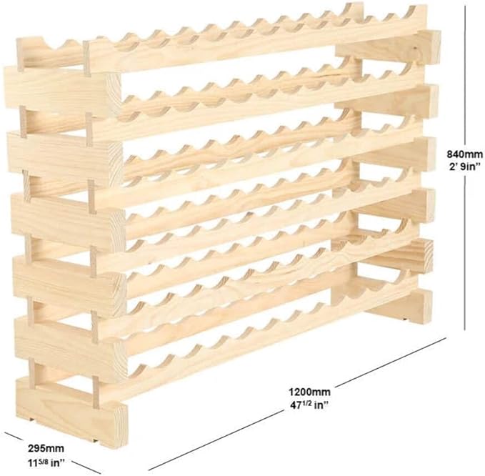 72 Bottle Wine Rack (12 Wide) Dark Stain