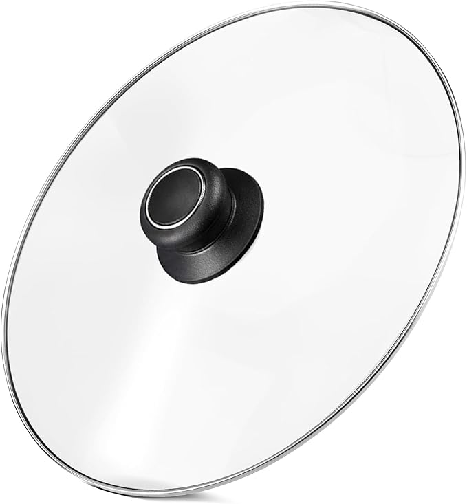 11 Inch Pan Lid Tempered Glass Pot Lid Replacement Glass Cover for 11" Cast Iron Skillets, Frying Pans, Pots and Wok, Heat Resistant Handle
